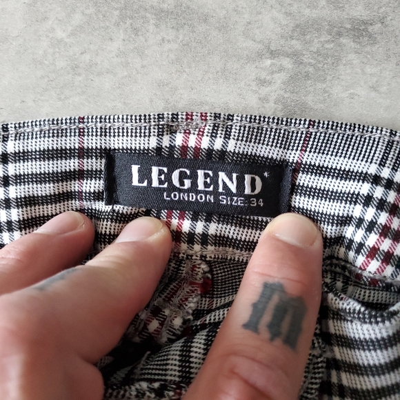 Legend London Skinny Grey Plaid Pants: Men's 34 NWOT - Picture 7 of 7